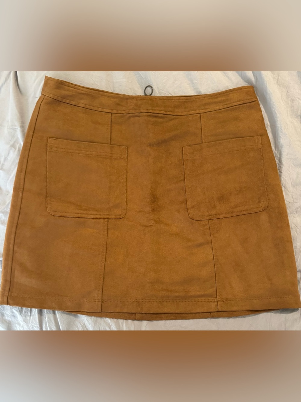 OLD NAVY! BOHO PECAN BROWN FAUX SUEDE LEATHER SKIRT! SZ 12